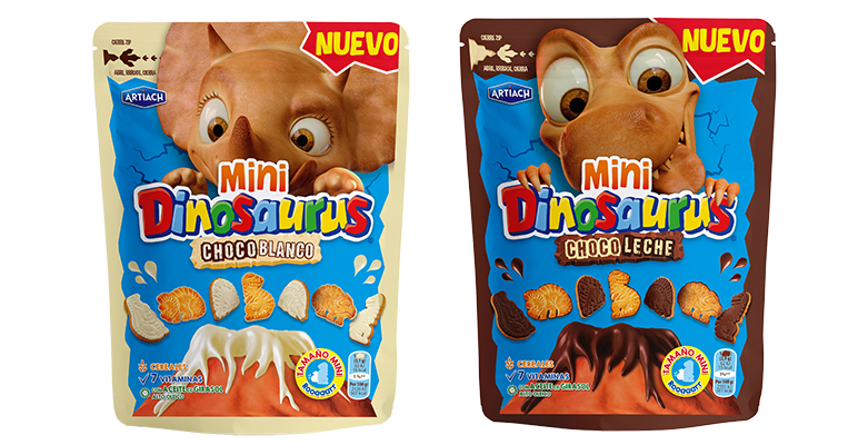 Mini Dinosaurus y Choco Muerdos de Choco Flakes, novedades en galletas de Adam Foods