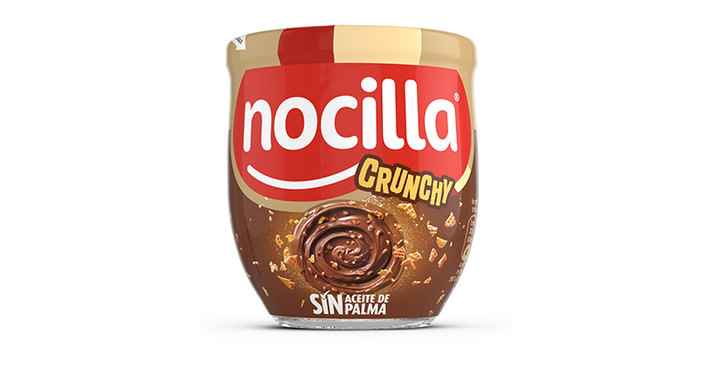 Nocilla Crunchy: crema de cacao con crujientes trocitos de barquillo y sabor a avellana