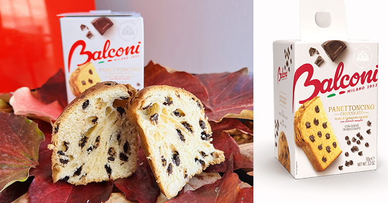 Panettoncino Cioccolato de Balconi en talla mini (90 gramos)